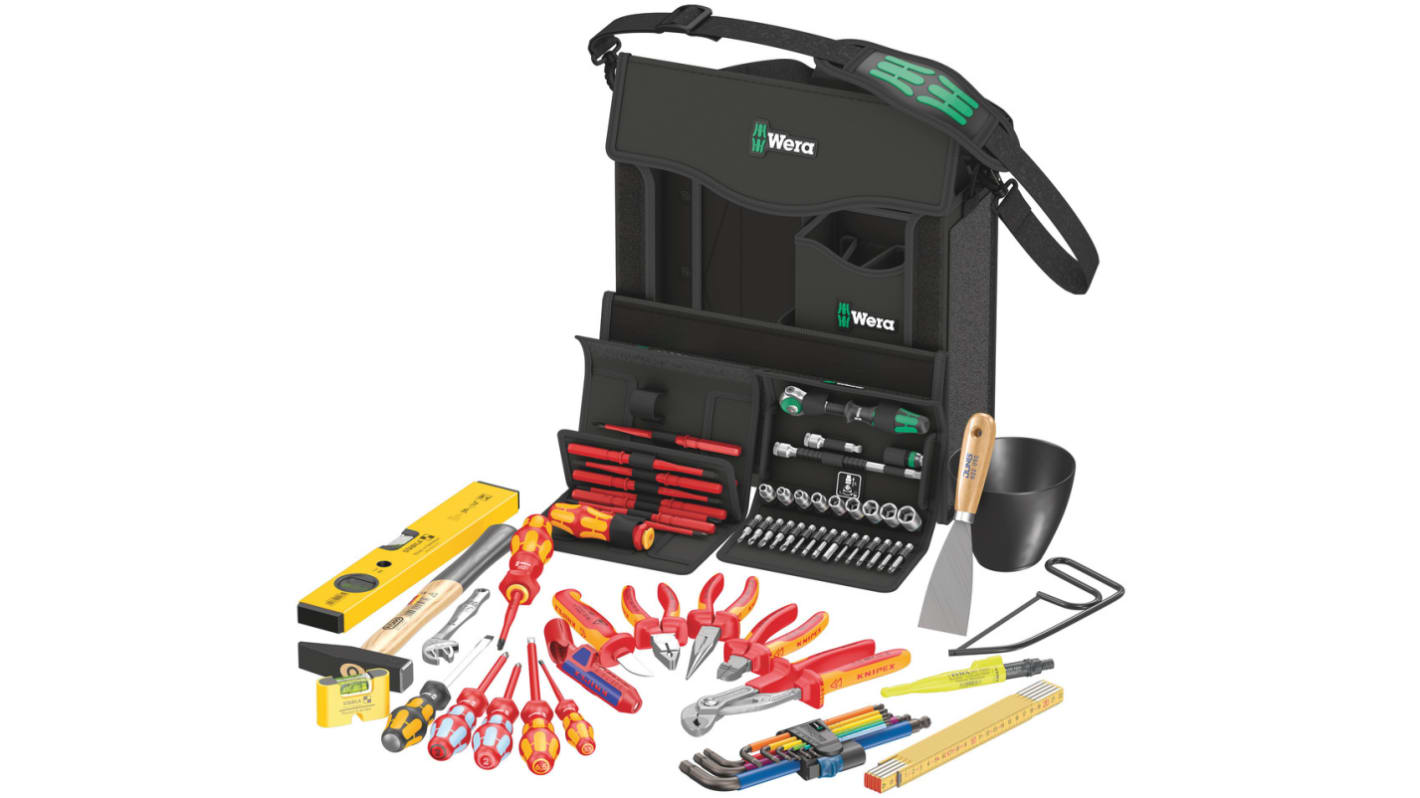 Wera 73 Piece Wera 2go E 1 Tool set for electricians Tool Kit with Bag, VDE Approved