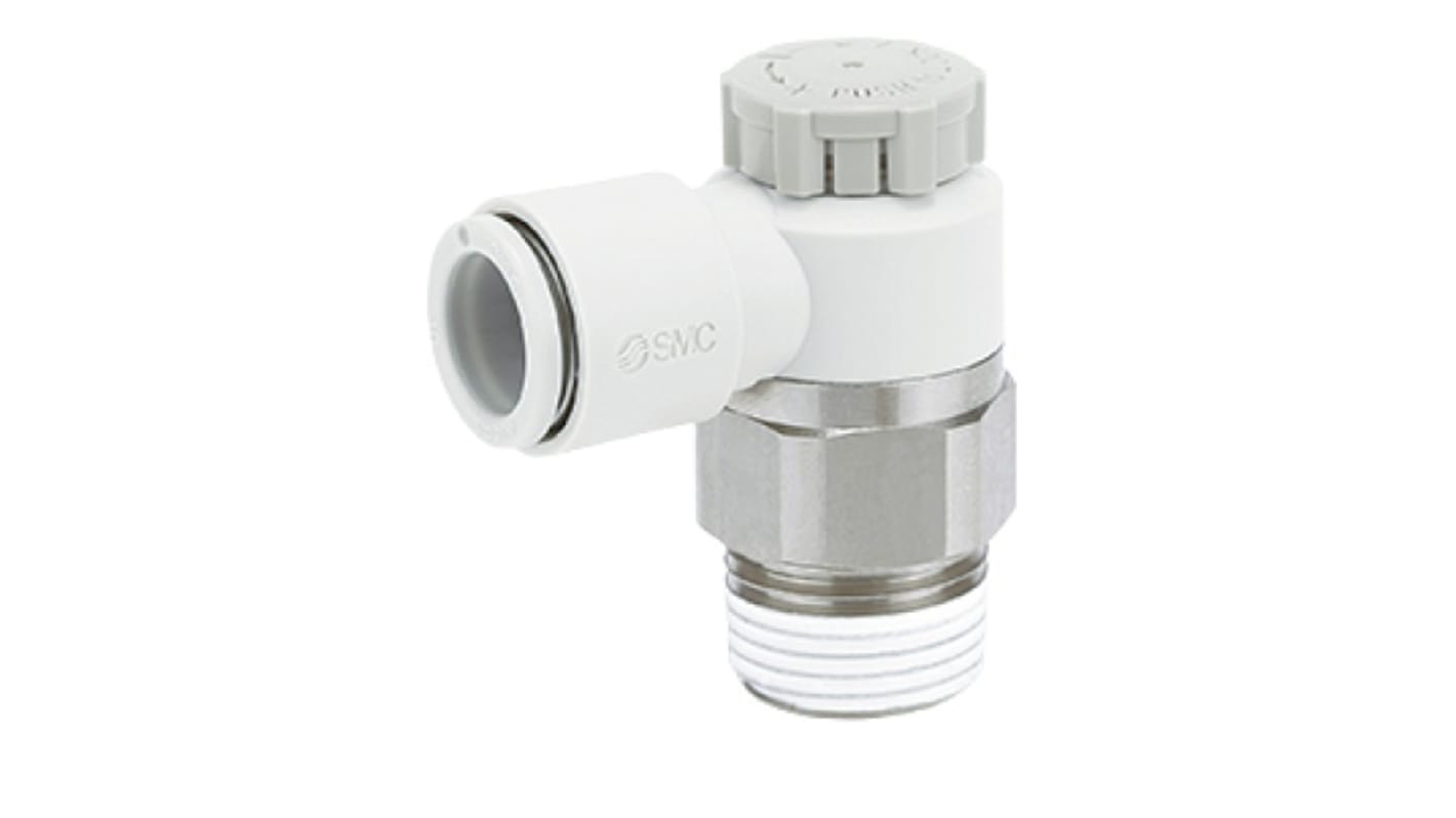 SMC AS Series Threaded Speed Controller, R 1/4 Inlet Port x Push In 6mm Tube Outlet Port