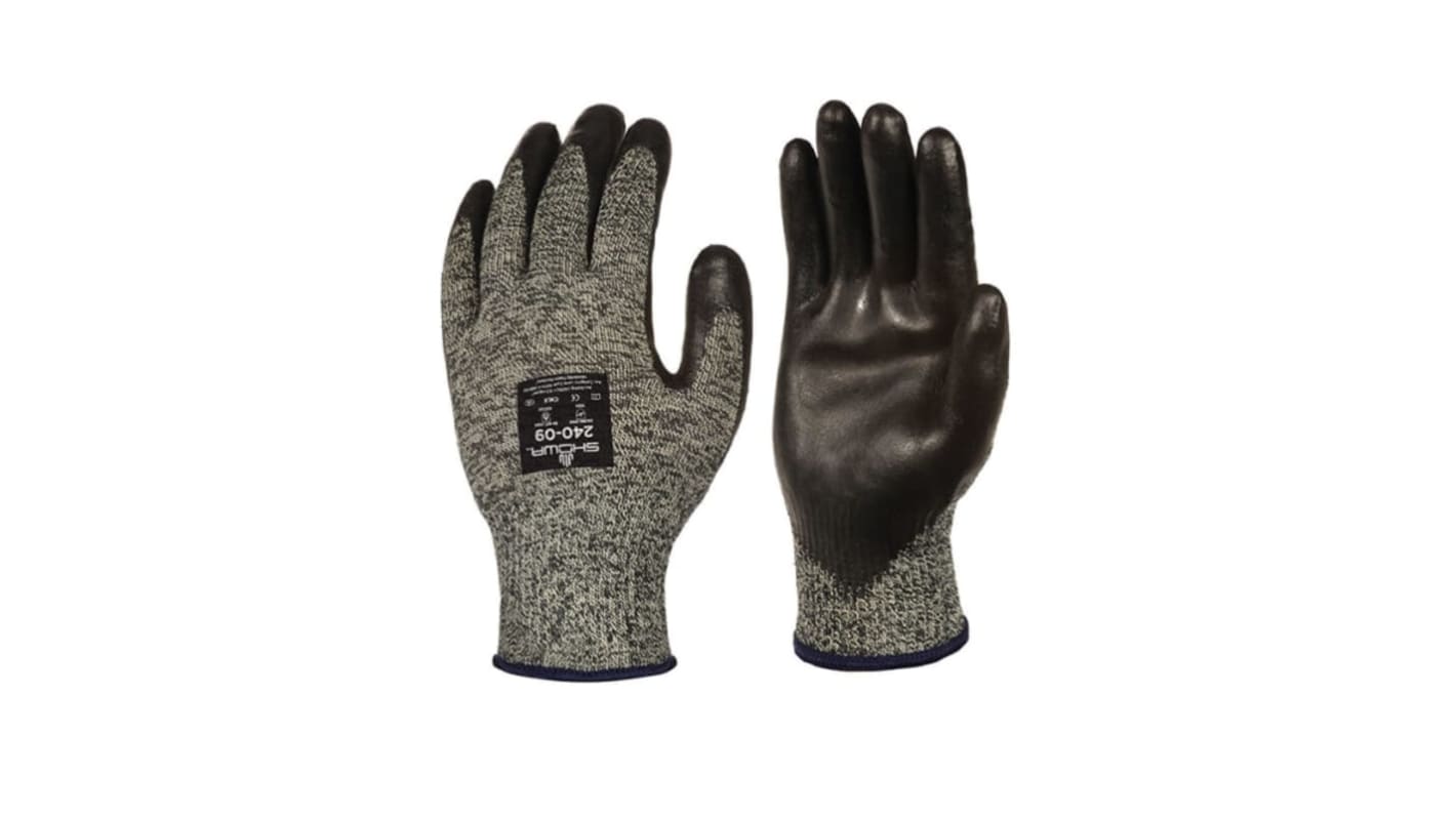 Guantes de Kevlar Gris Showa serie SHO240, talla 9, con recubrimiento de Neopreno, Resistentes a la abrasión, Agarre