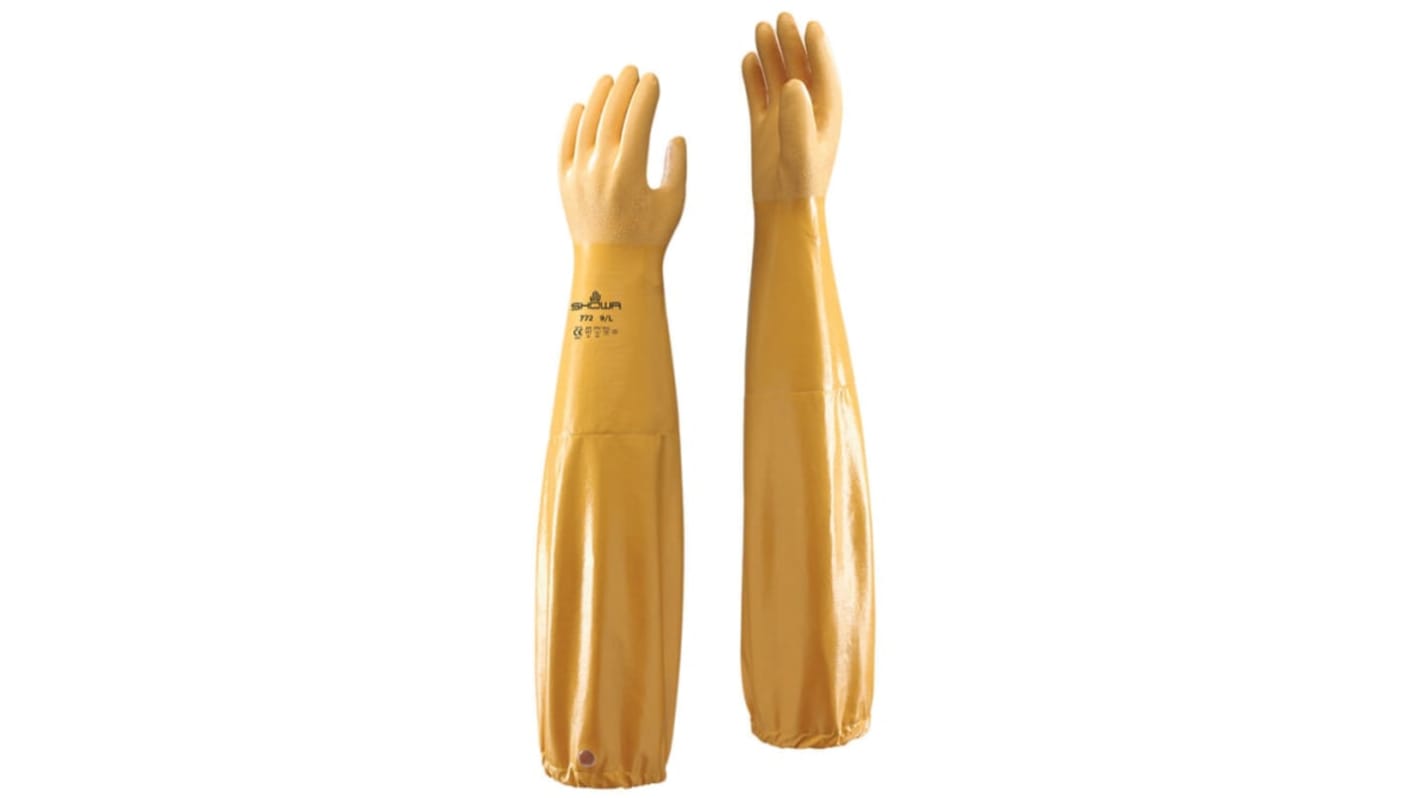 Showa 772 ARX Handsker, Fibre af polyester og bomuld, Nitril, Gul, Abrasion Resistant, Anti-Slip, General Purpose, Good