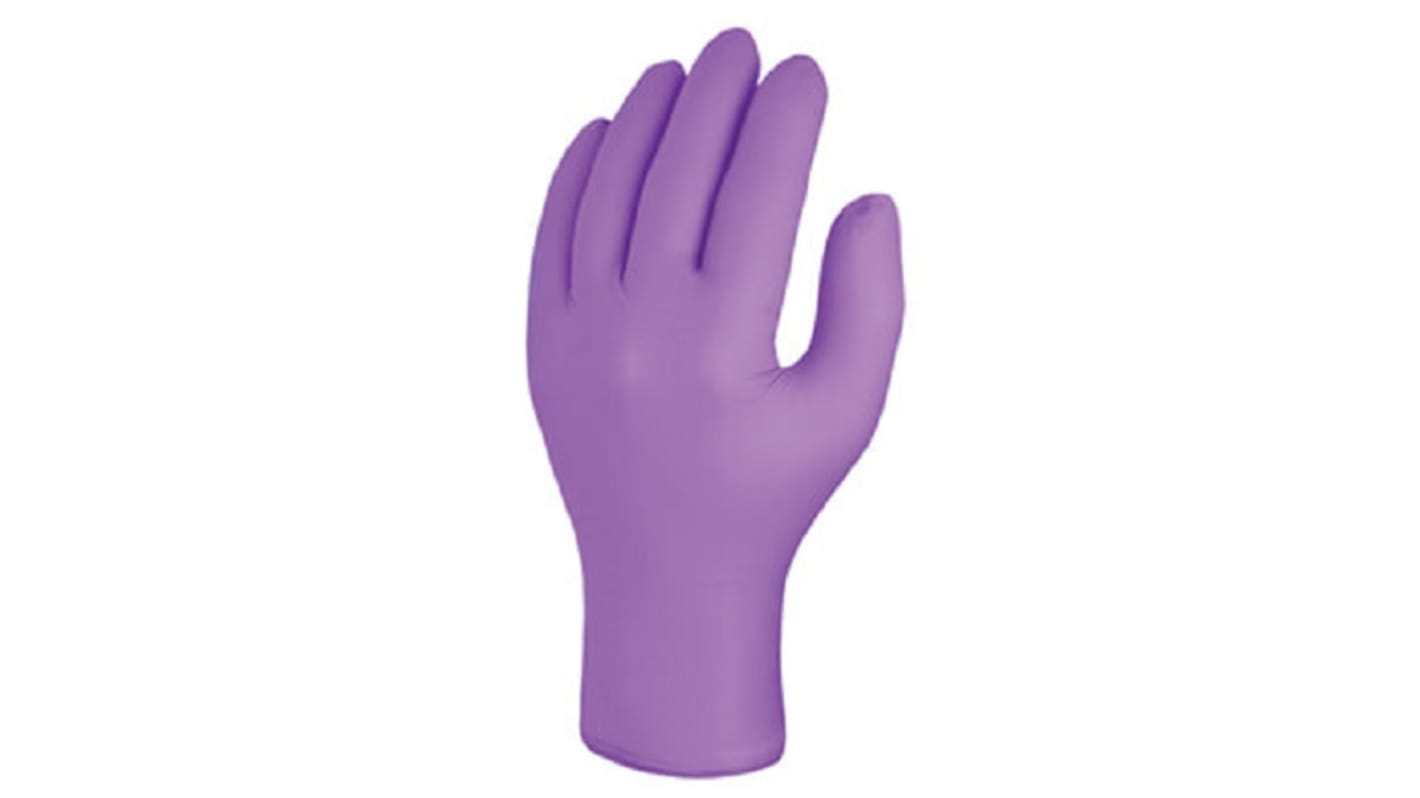 Skytec 作業用手袋 耐薬品性, 耐グリース性, 耐油性 100入り 紫, パウダーフリー, サイズ：L