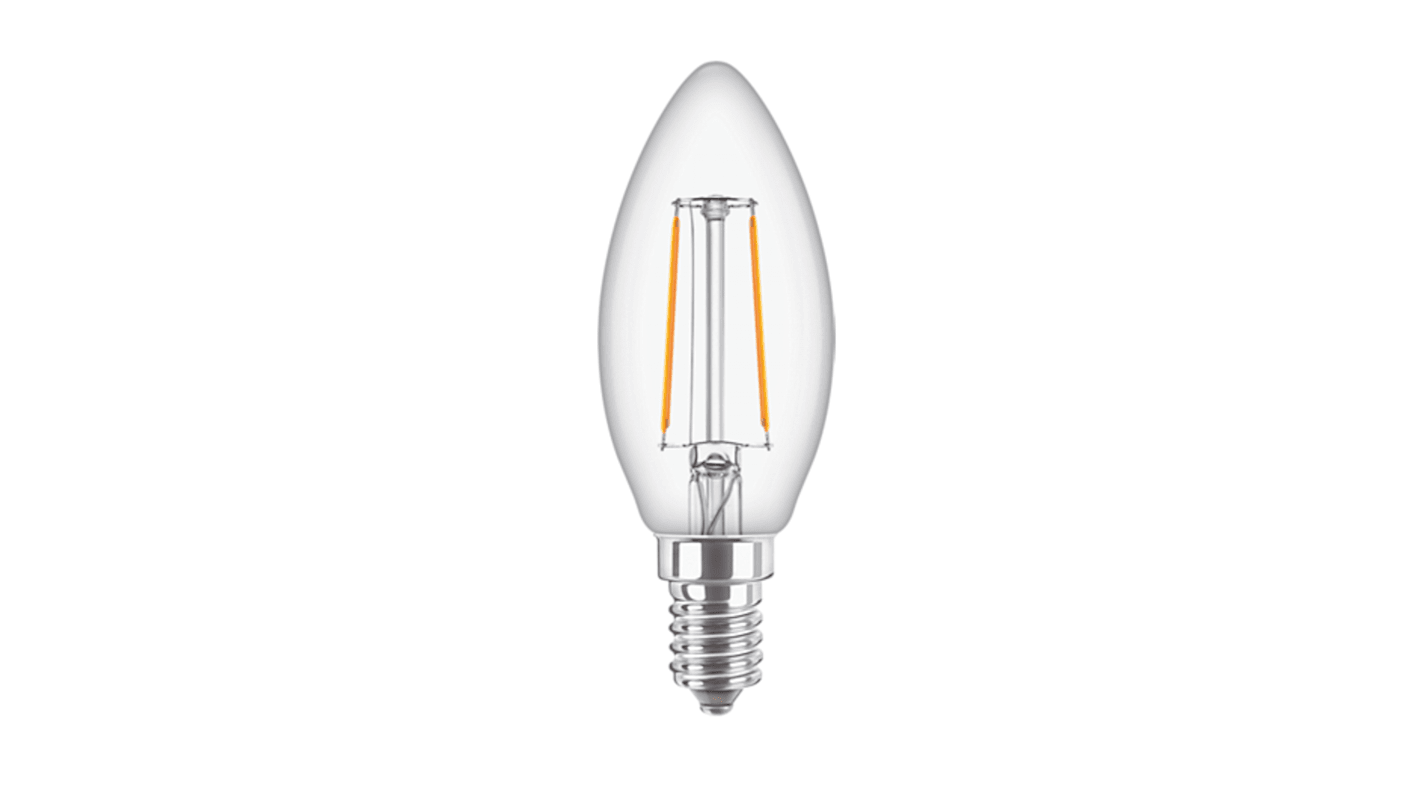 Philips CorePro E14 GLS LED Candle Bulb 2 W(25W), 2700K, Warm White, B35 shape