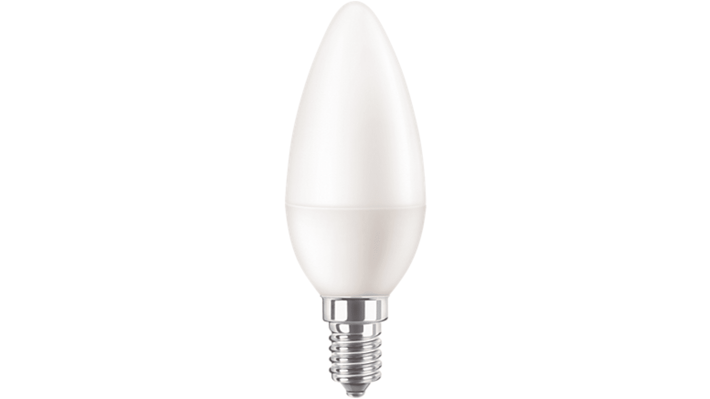 Lampada LED a candela Philips con base E14, 240 V, 7 W, col. Bianco caldo