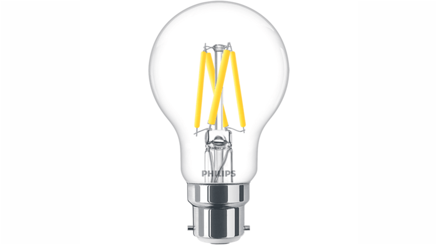 Philips Classic, LED-Lampe, A60 dimmbar, 3,4 W / 230V, E27 Sockel, 2200 K, 2700 K warmweiß