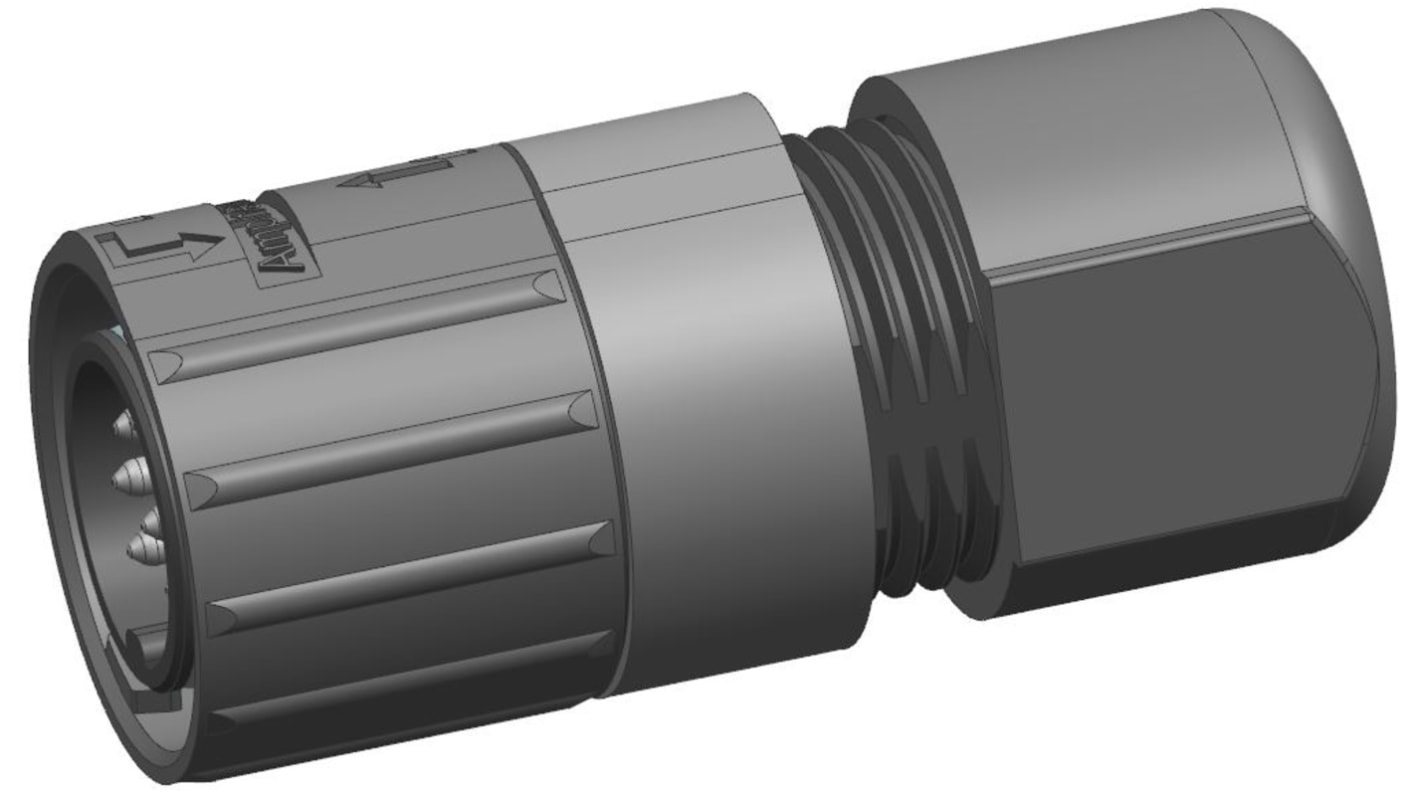 Amphenol Industrial Circular Connector, 12 Contacts, Cable Mount, M16 Connector, Plug, Male, IP68, Quicklock Signalmate