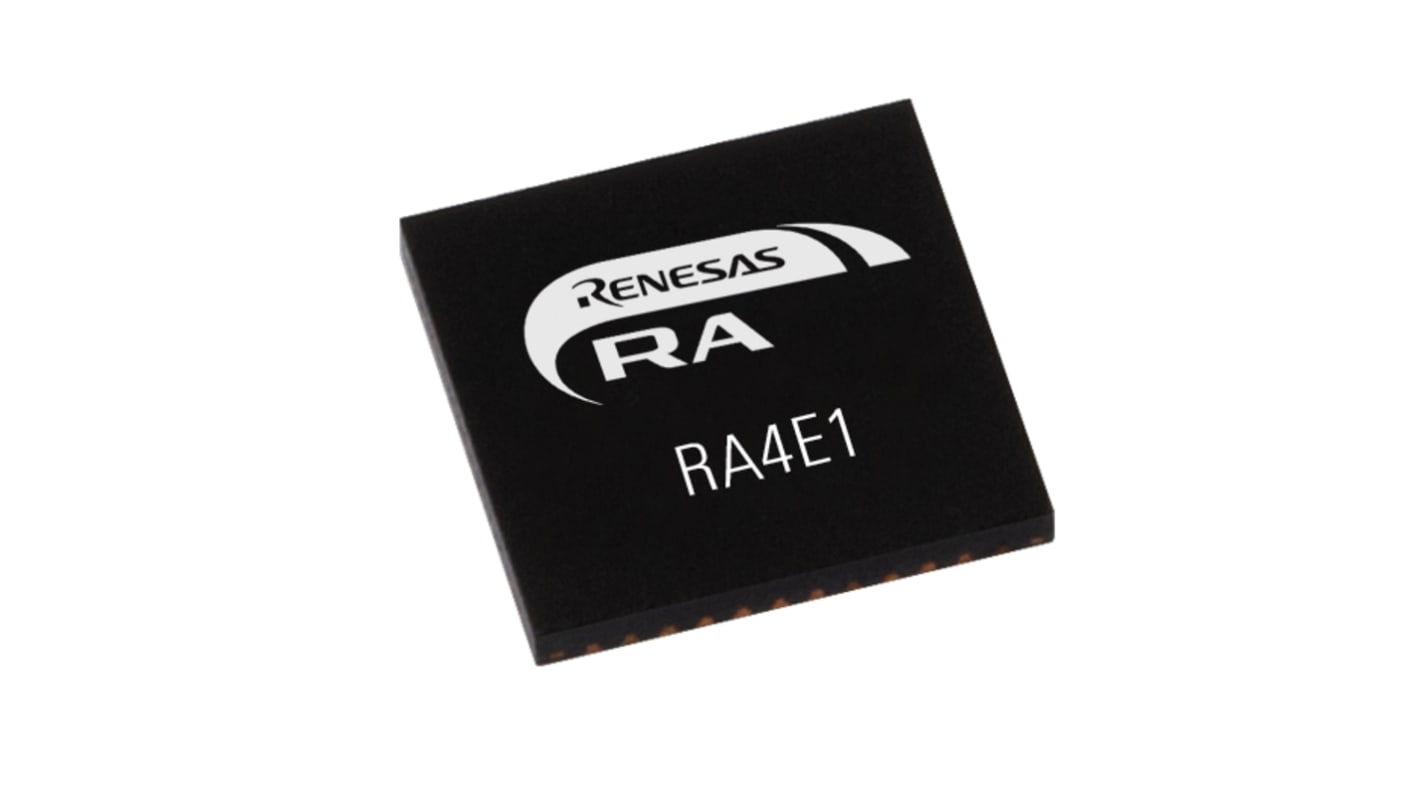 Renesas Electronics R7FA4E10D2CNE#AA0, 32bit ARM Cortex M33 Microcontroller, RA4E1, 100MHz, 512 kB Flash, 48-Pin QFN