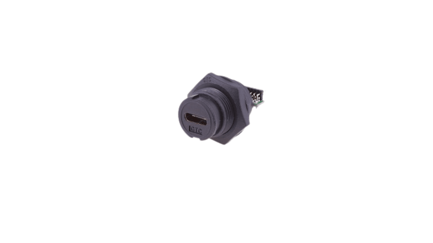 RS PRO Straight, Panel Mount, Socket Type C 3.1 IP67 USB C Connector