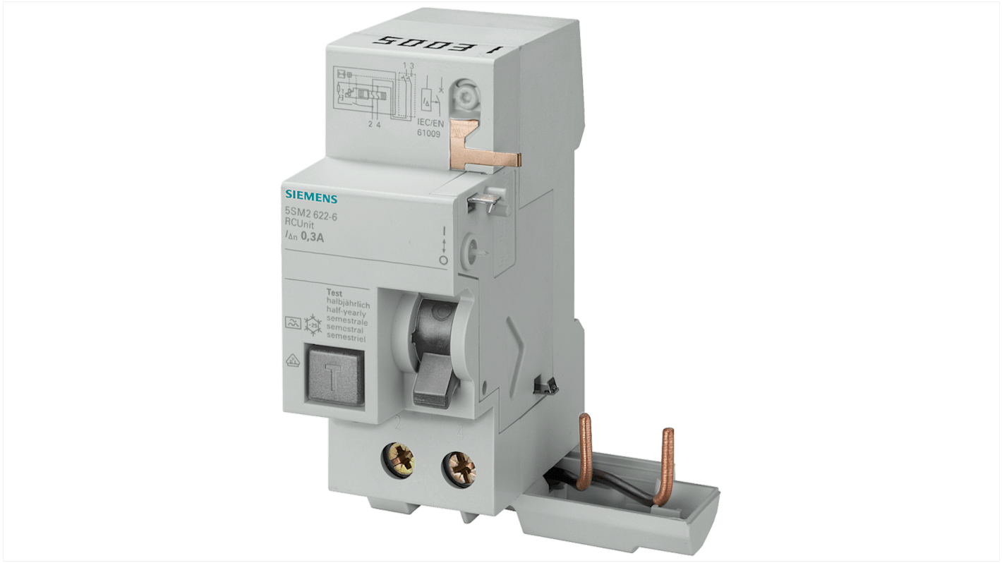 Interrupteur différentiel Siemens 5SM2323, 2 Pôles, 40A, 30mA, Type AC