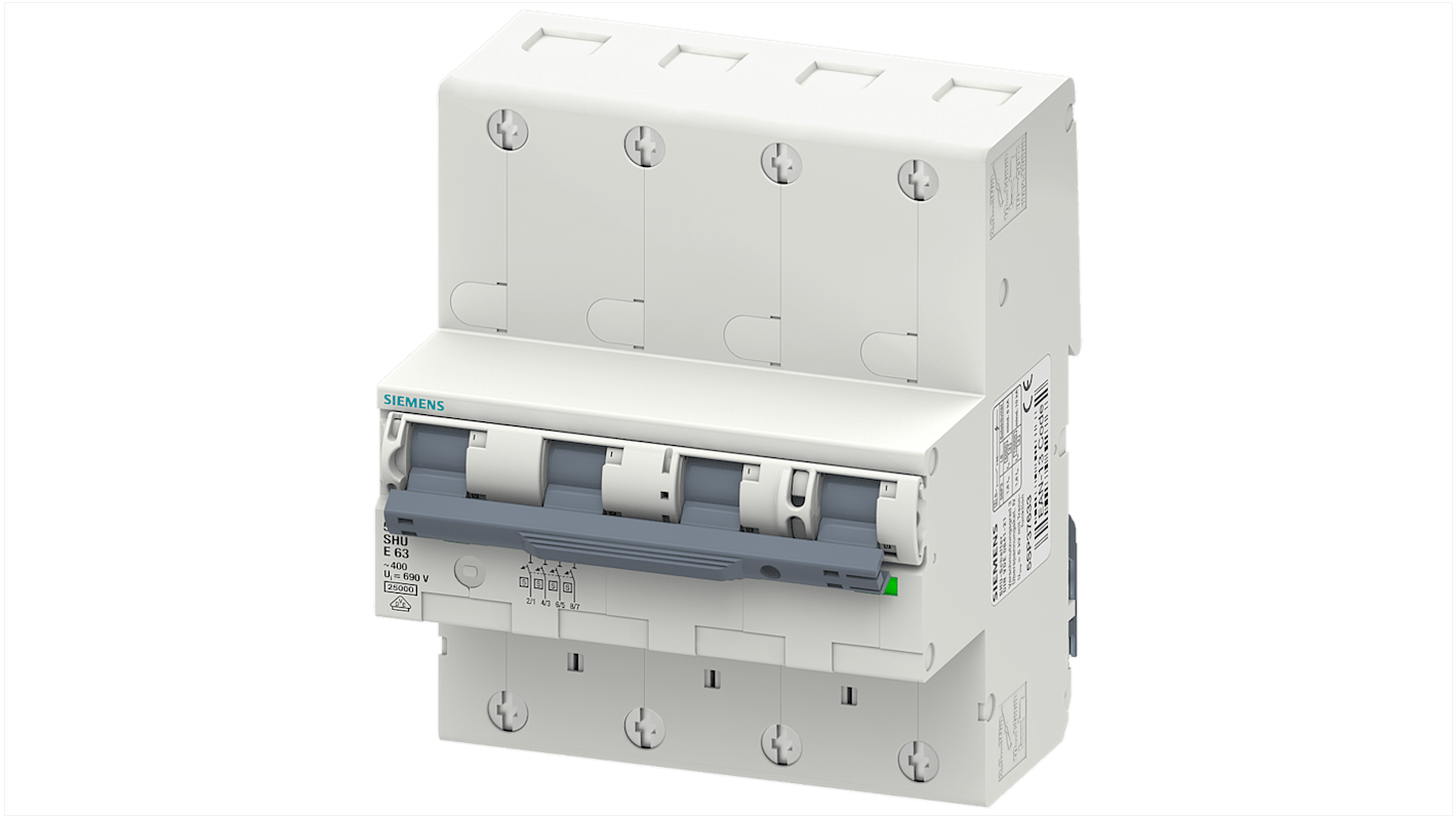Siemens 5SP3420 Leitungsschutzschalter Typ E, 4-polig 20A SENTRON DIN-Schienen-Montage