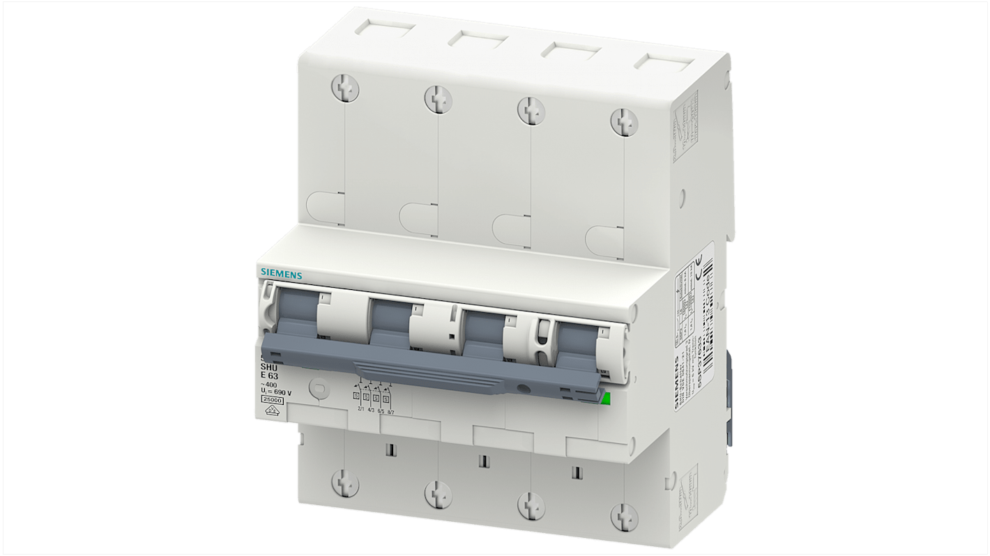 Disjoncteur Siemens 5SP3435 4P, 35A, montage rail DIN