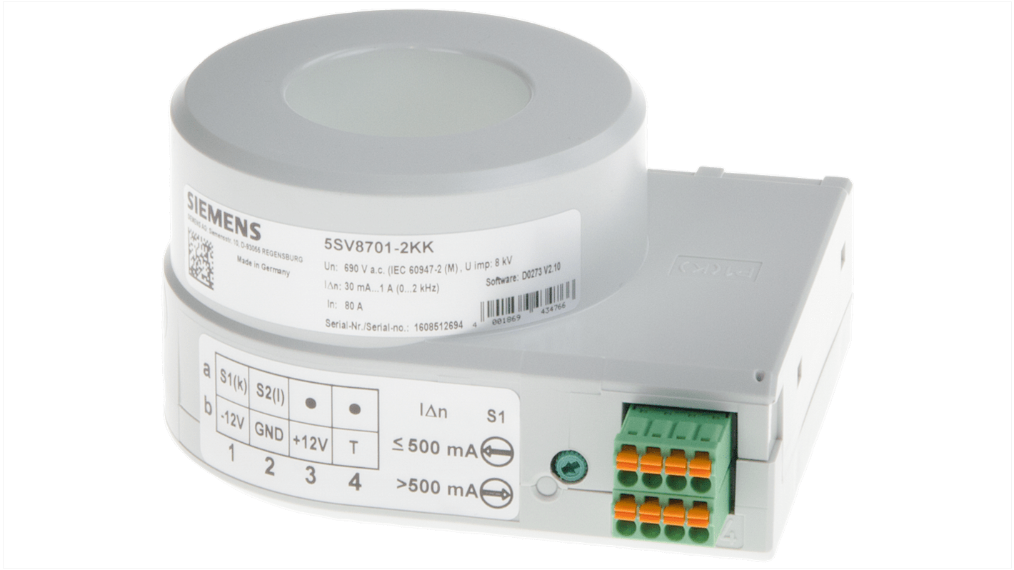 Siemens 5SV8701 Stromwandler, Leitermaß 35mm, 99.5mm x 55mm