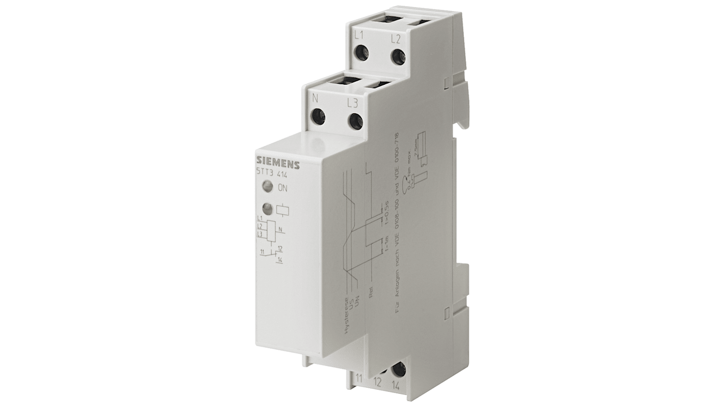 Relé de supervisión de Tensión Siemens serie Sentron, SPDT, 3 fases