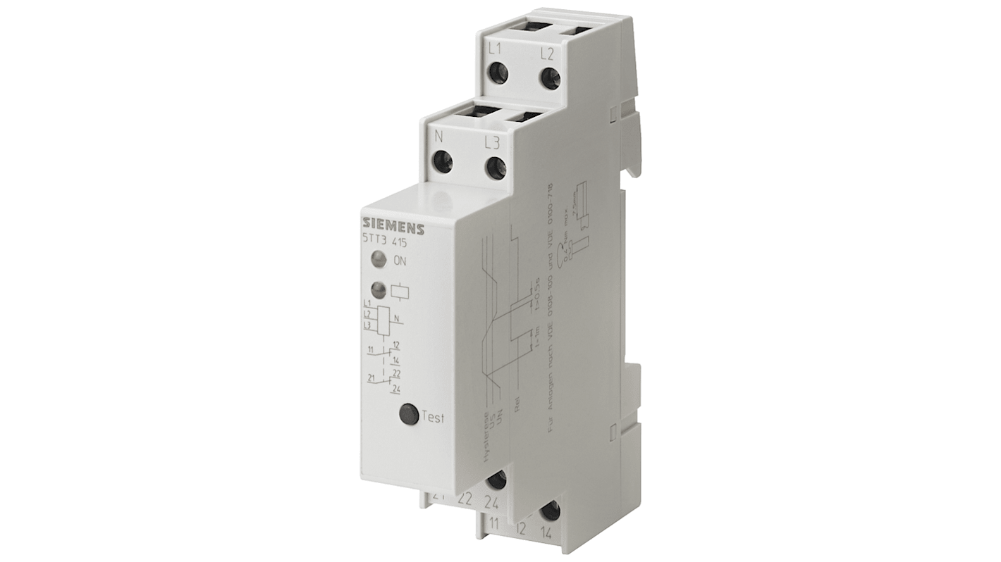 5TT3415 Siemens Voltage Monitoring Relay, 3 Phase, DPDT RS