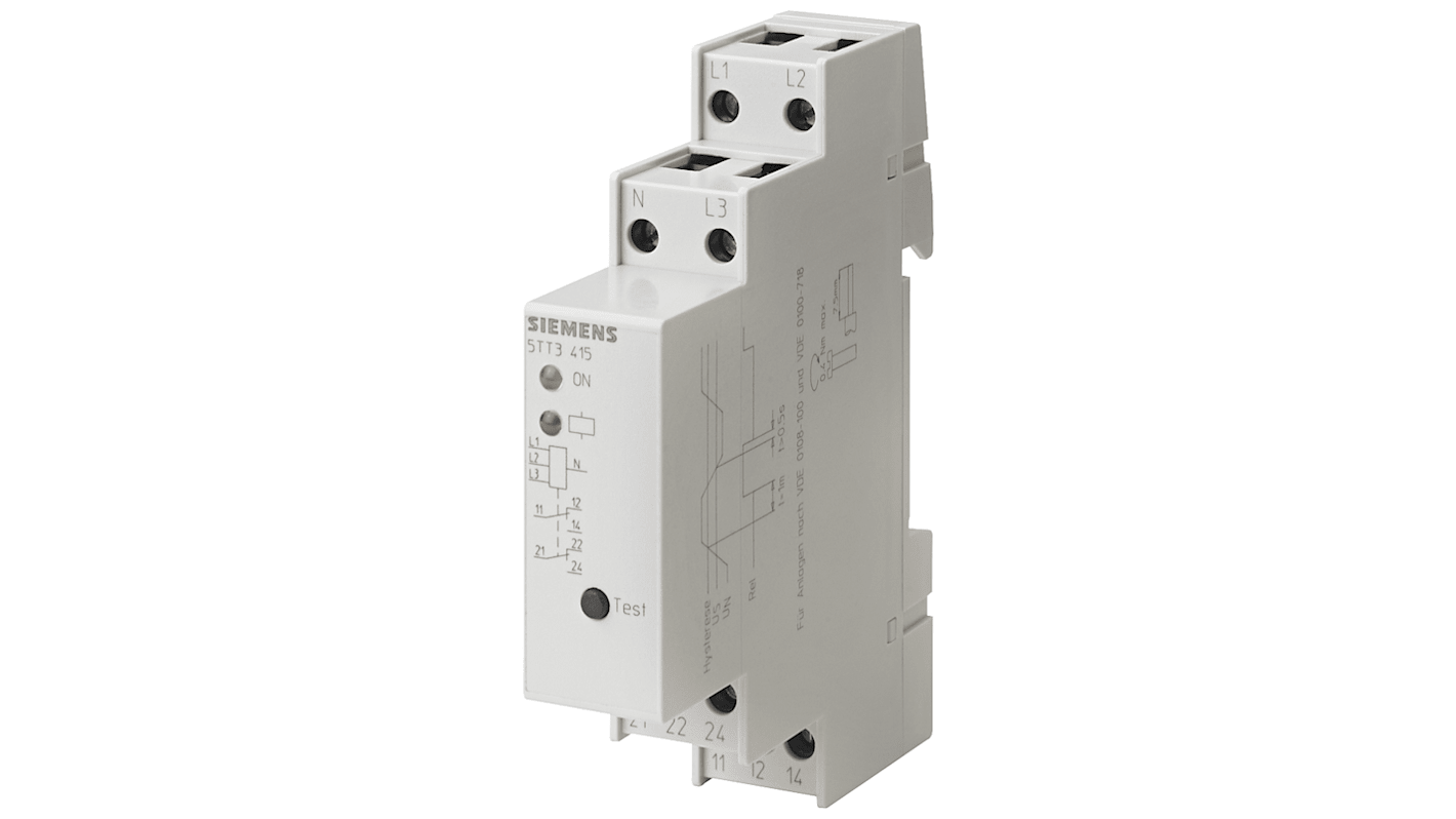 Siemens Voltage Monitoring Relay, 3 Phase, DPDT