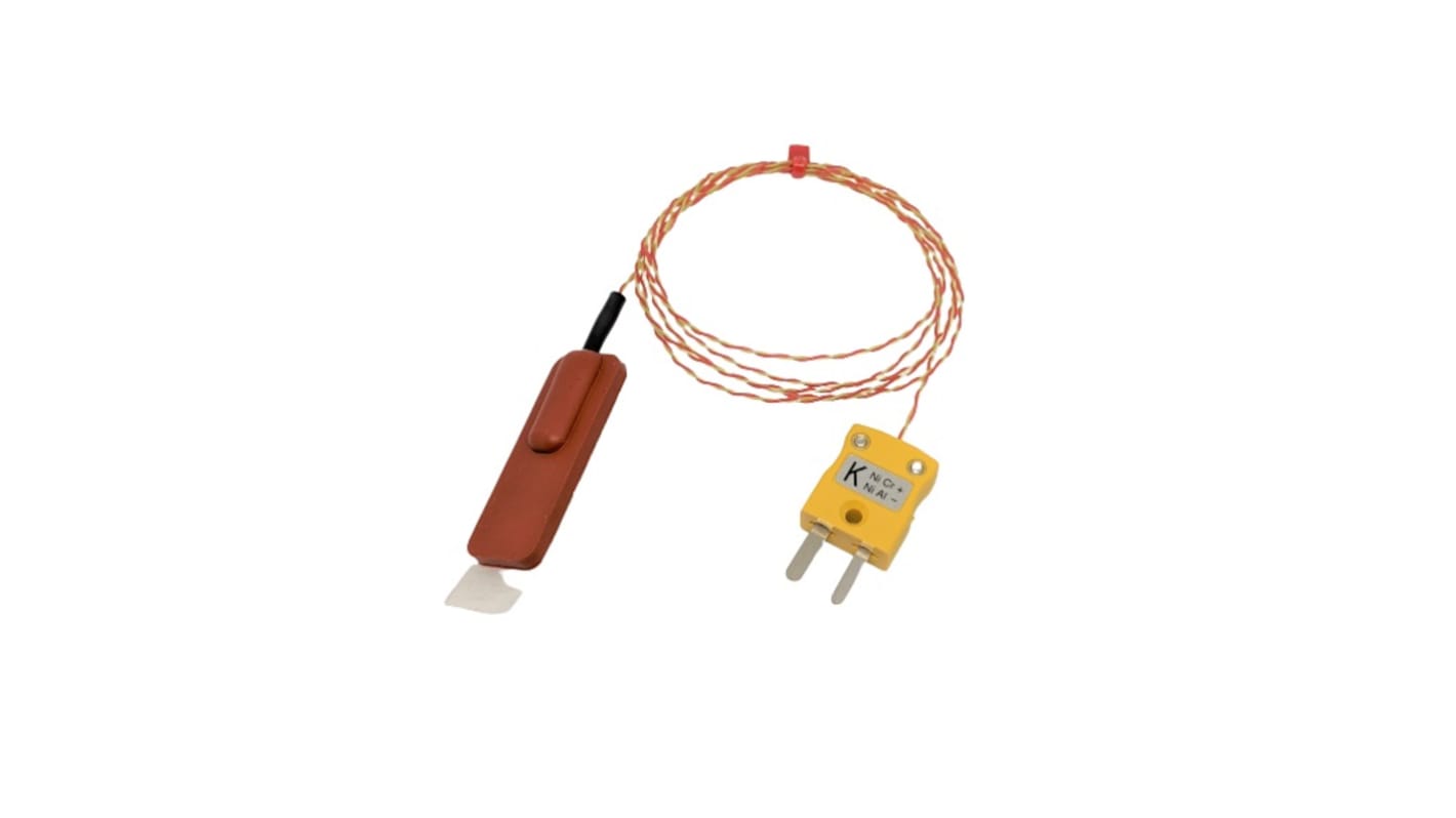 Thermocouple en caoutchouc RS PRO type K Ø 40 x 13 x 5mm, L 2m, +150°C max à Fiche mâle miniature