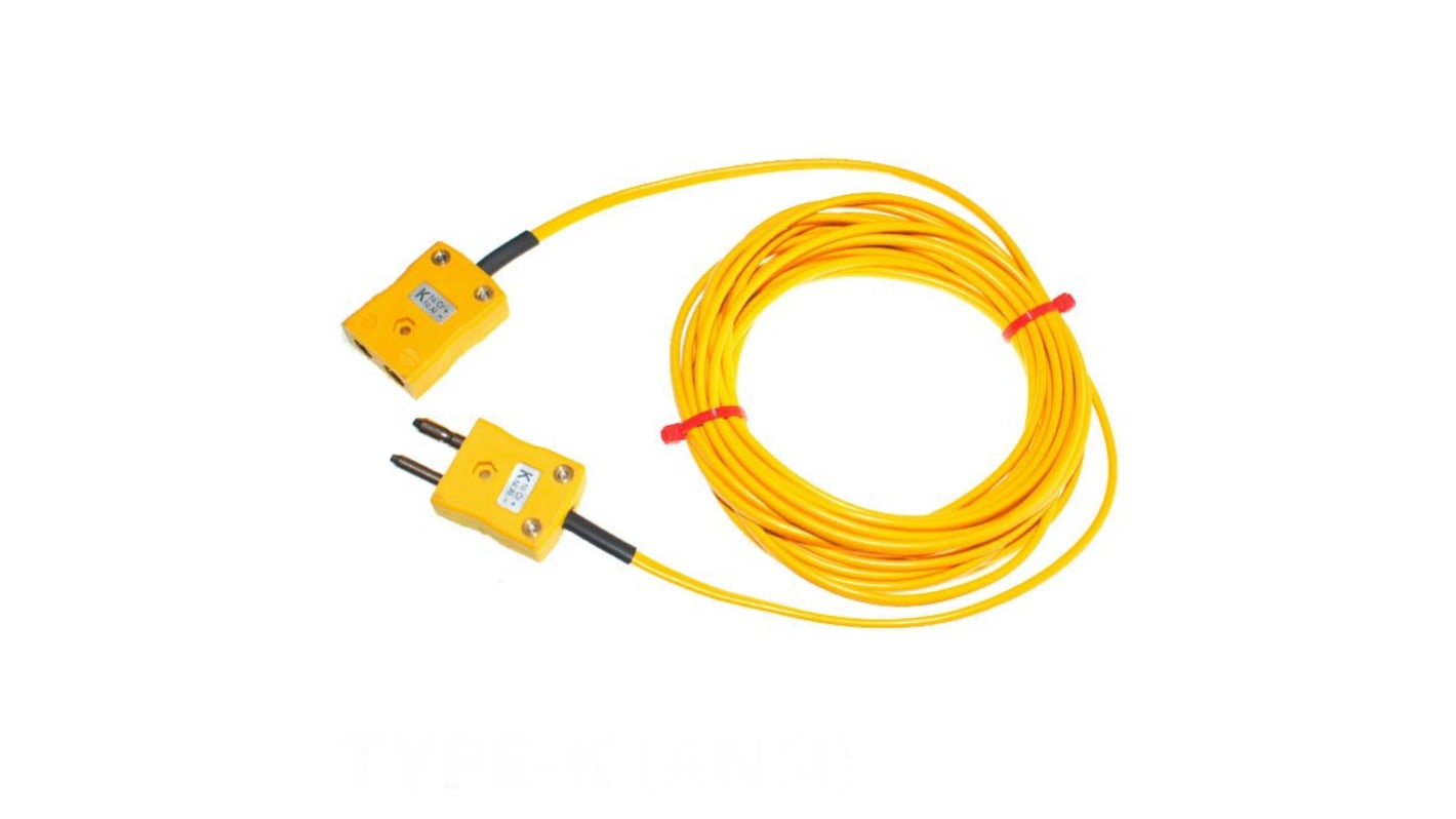 RS PRO Type K Thermocouple Cable/Wire Extension Lead, 10m, Unscreened, PVC Insulation, +105°C Max, 7/0.2mm