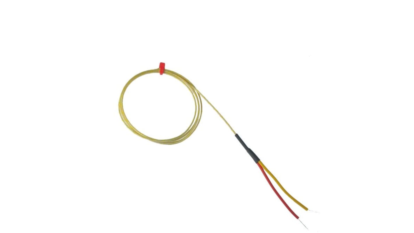 Thermocouple à jonction exposée RS PRO type K Ø 1/0.3mm, L 3m, +350°C max à Raccord dénudé