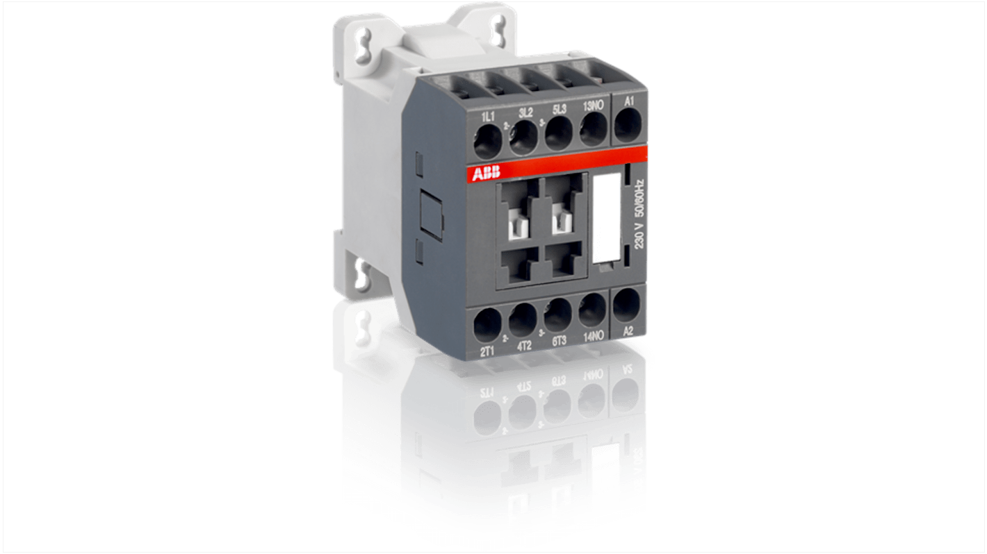 Contattore ABB, 3 poli, 3NO+1NC, 15,7 A, 7,5 kW, bobina 24 V