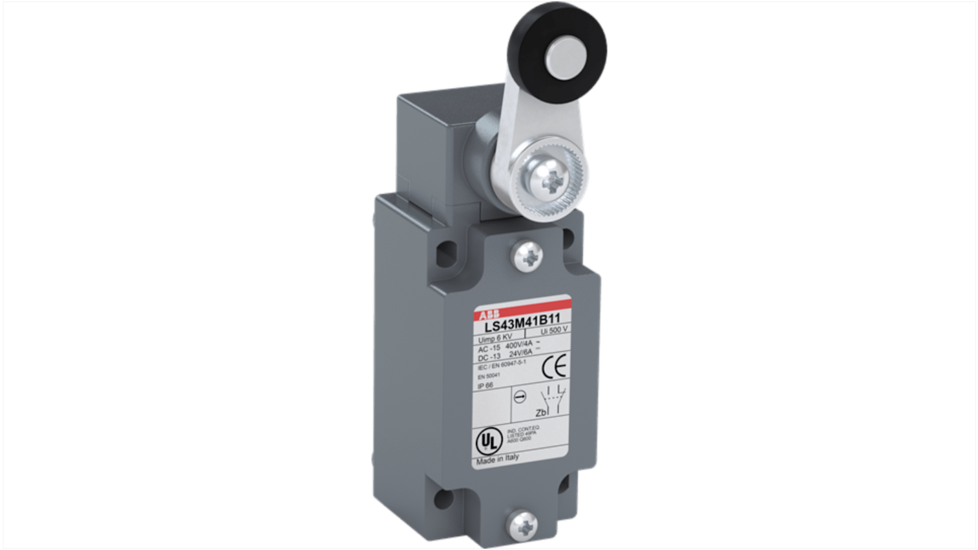 ABB Roller Limit Switch, IP66, Zinc Alloy Housing, 600V ac Max, 10A Max