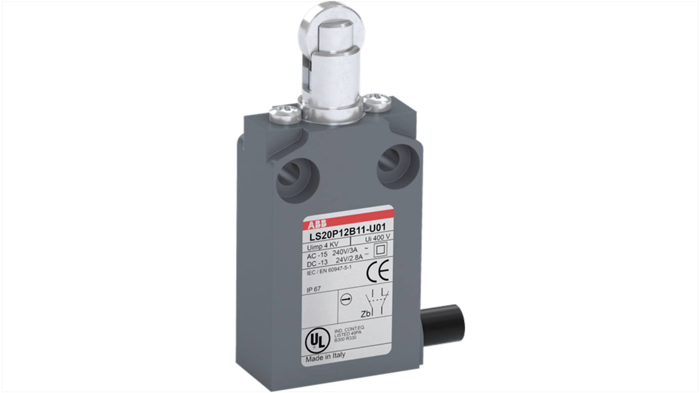 ABB Limit Switch, IP67, 600V ac Max, 10A Max