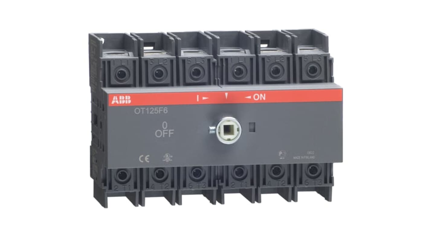 Sezionatore con interruttore ABB 1SCA105057R1001 OT125F6 serie OT, OT, 125A, Montaggio su base OT125F6, IP20