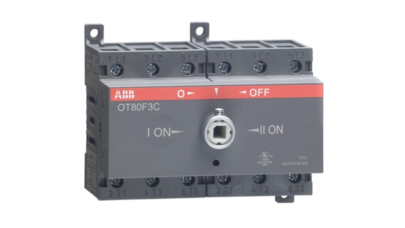 ABB OT Pole Base Mounting Changeover Switch - 80A Maximum Current, 37kW Power Rating, IP20