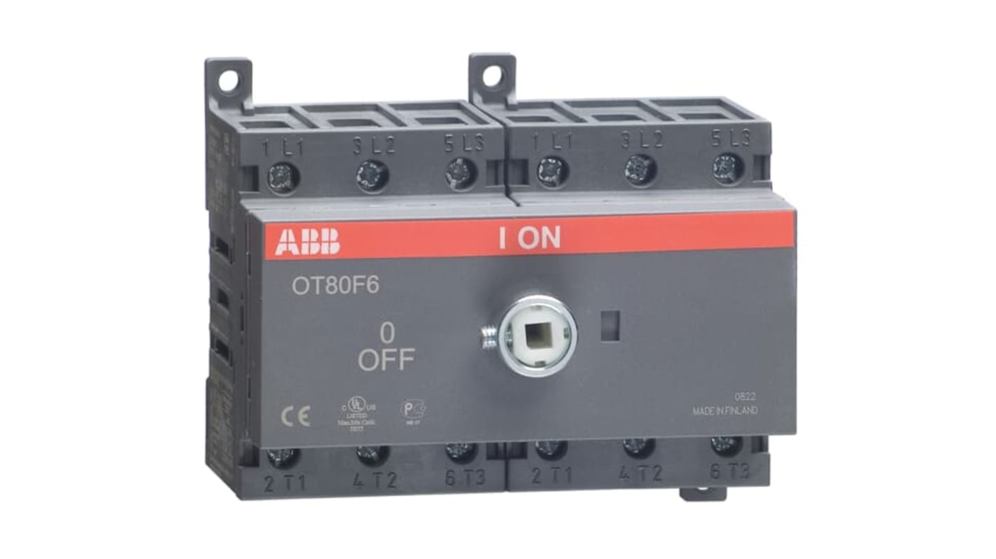 ABB OT Pole Base Mounting Switch Disconnector - 80A Maximum Current, 37kW Power Rating, IP20