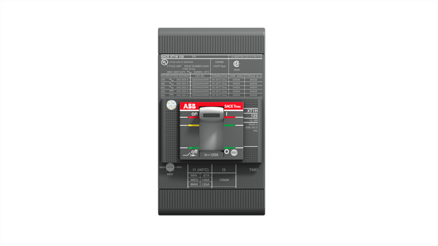 Disjoncteur ABB SACE Tmax XT 3 pôles, 50A, montage fixe