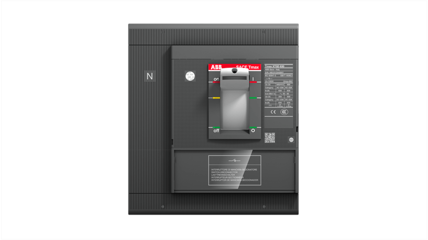 Interruptor seccionador, 4P, Corriente 630A 1SDA100549R1 SACE Tmax XT