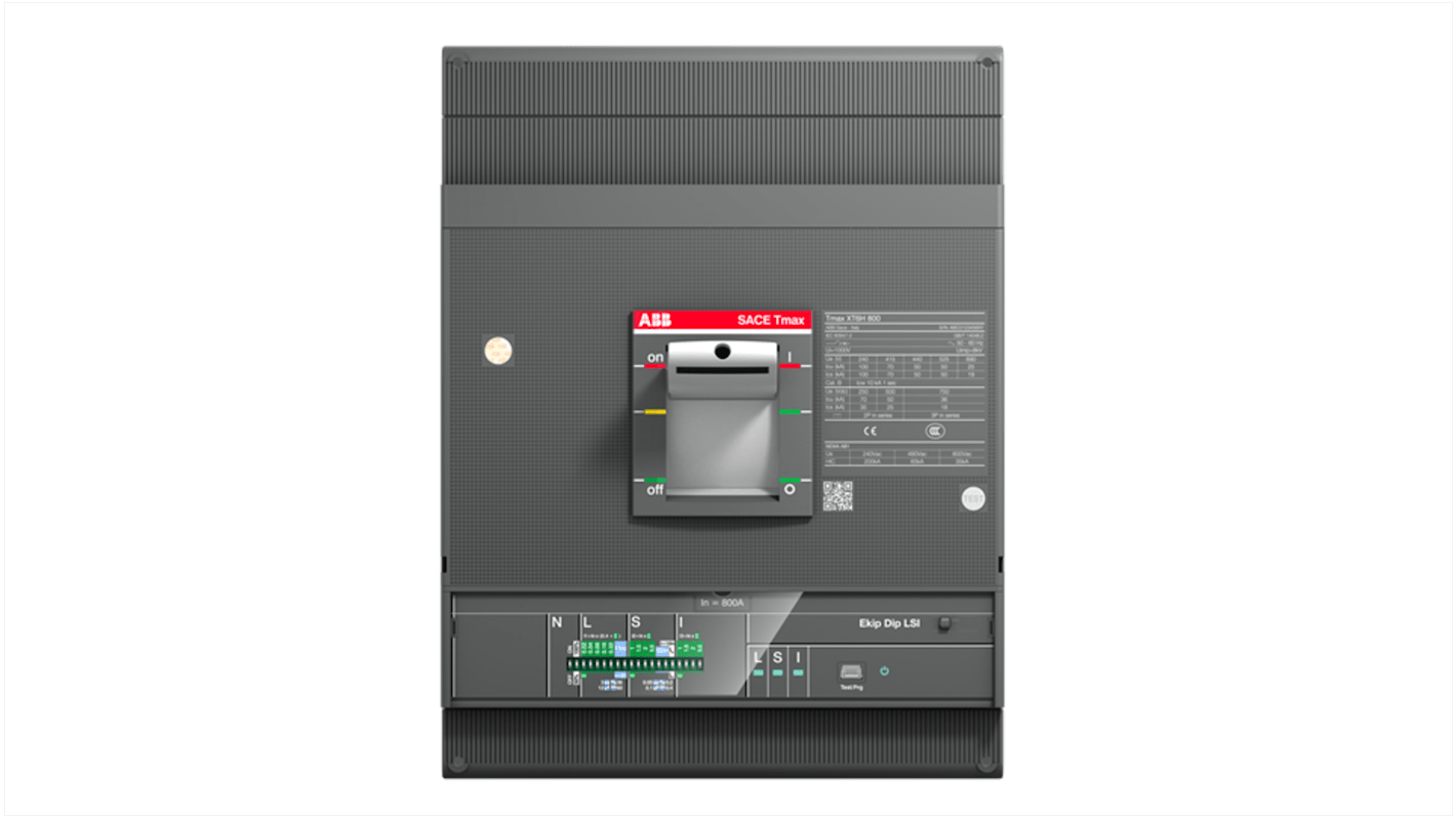 Disyuntores de caja moldeada MCCB ABB, 3 Polos, 800A, Montaje fijo, SACE Tmax XT, XT6S