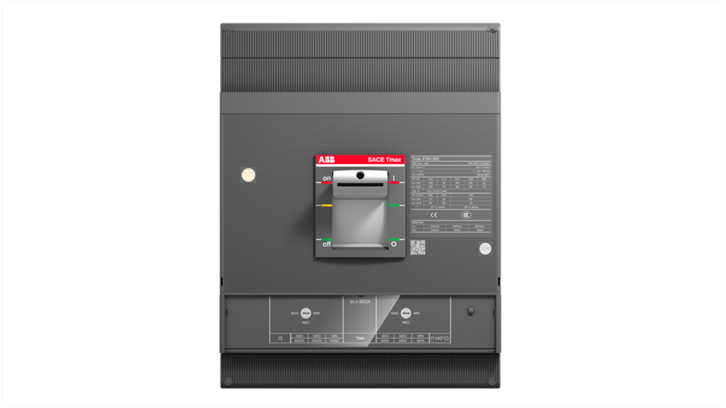 ABB, SACE Tmax XT MCCB Molded Case Circuit Breaker 3P 630A, Fixed Mount