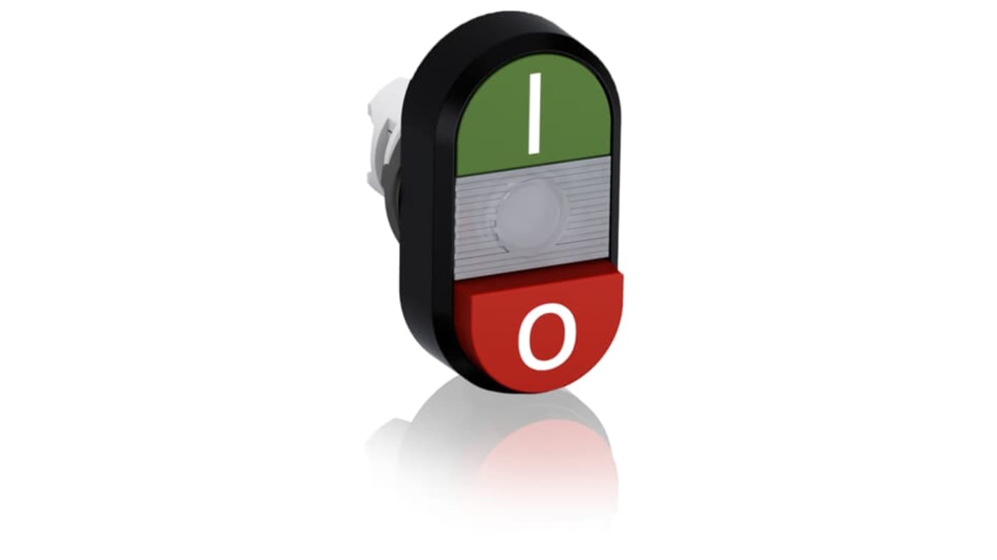 Bouton-poussoir ABB, MPD15 Vert, Rouge, Ø découpe 22mm, Momentané