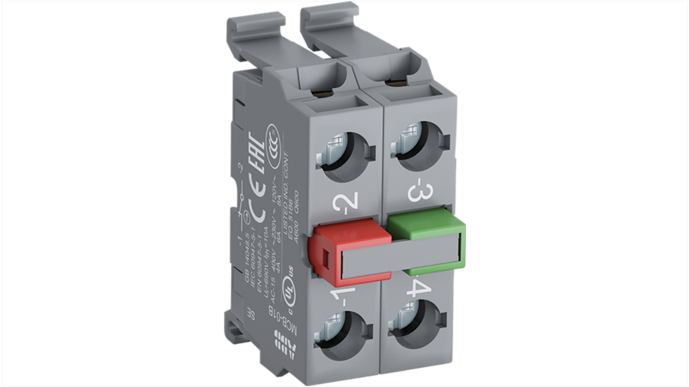 ABB MCB Kontaktblock, , 1 Schließer + 1 Öffner, 690V, Schraubanschluss