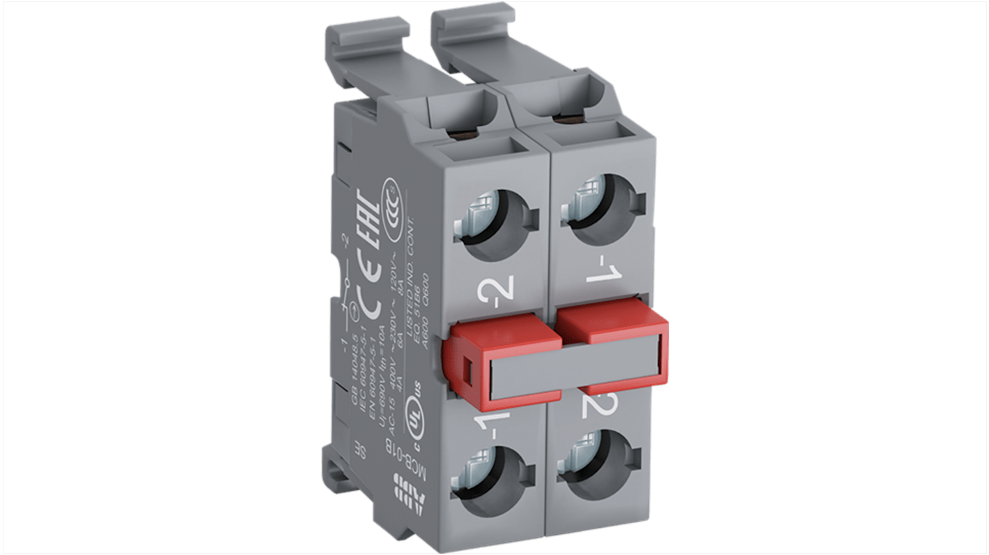 ABB MCB Kontaktblock, , 2 Schließer + 2 Öffner, 690V, Schraubanschluss