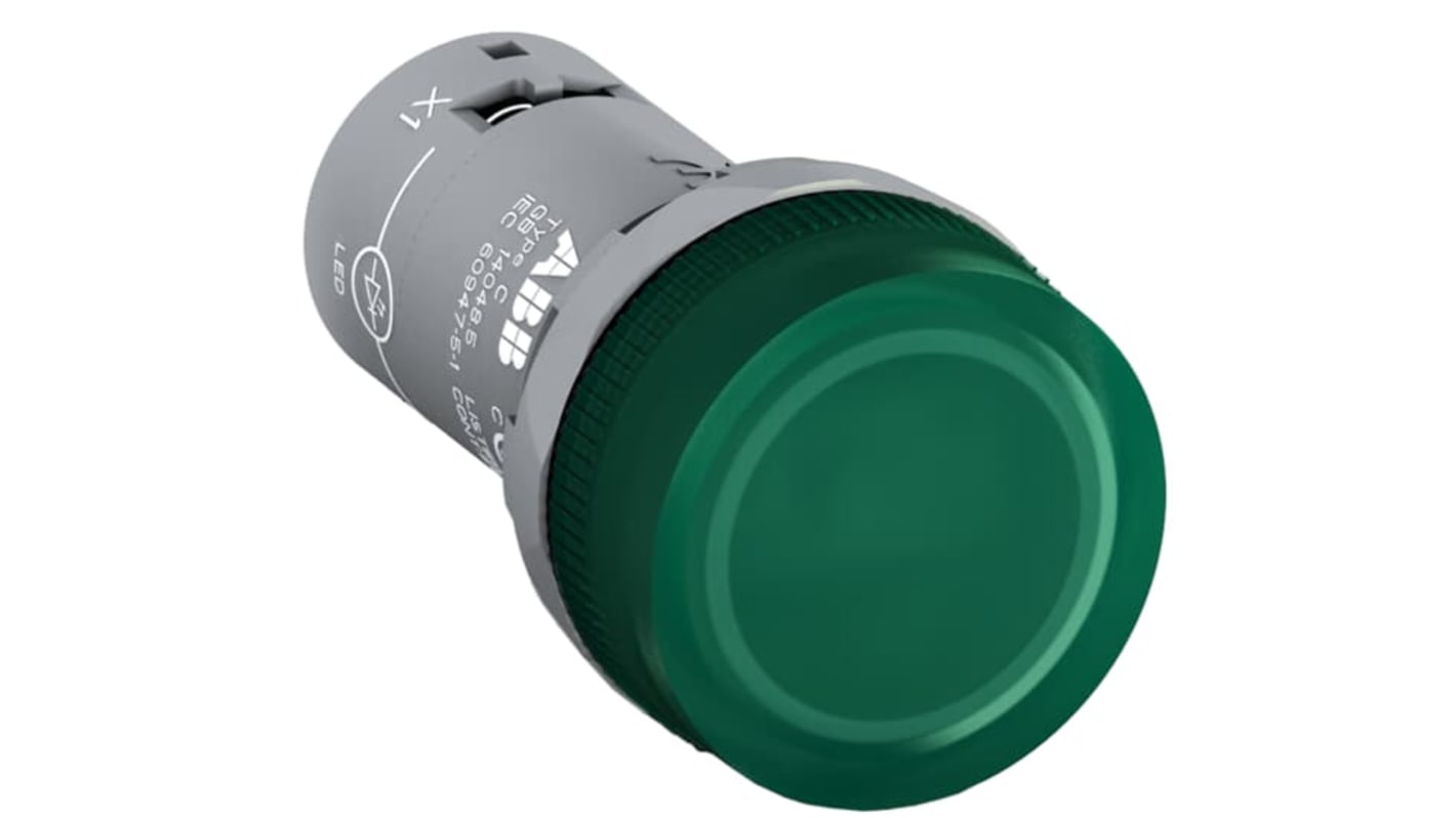 ABB Green Pilot Light, 22mm Cutout CL Series