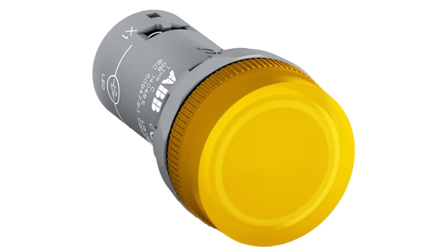 ABB Yellow Pilot Light, 22mm Cutout CL Series