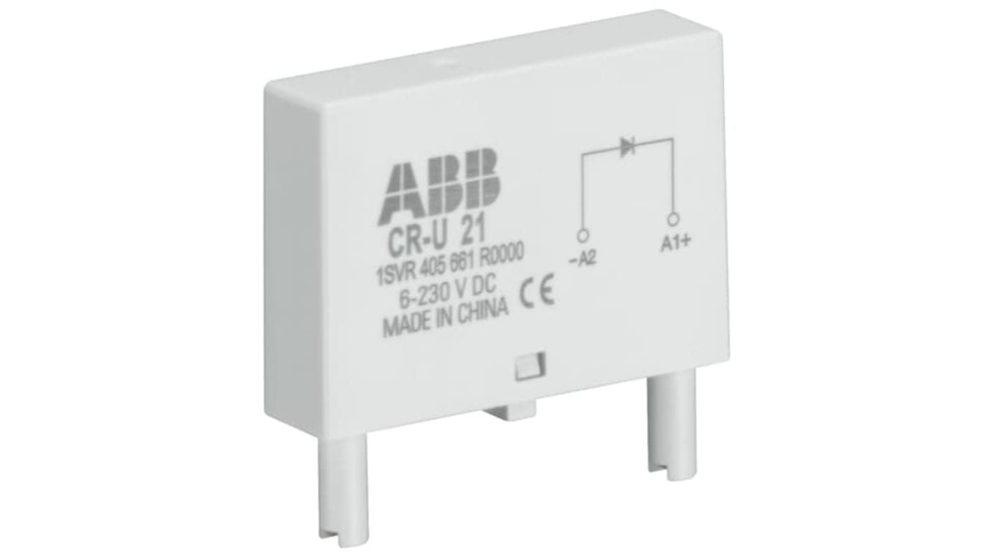 Modulo d'interfaccia ABB serie CR-U, bobina 6 → 220V cc, Montaggio su circuito stampato