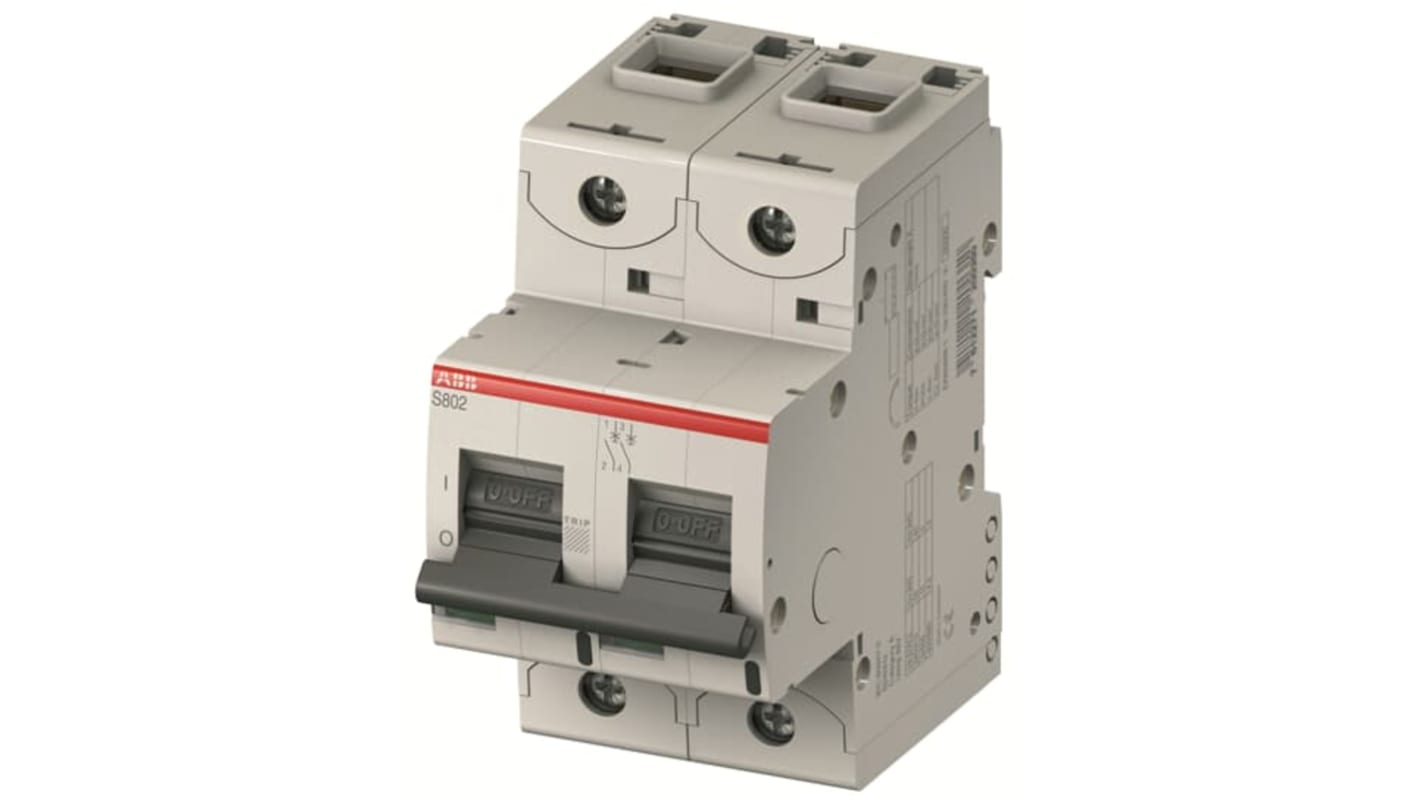 ABB High Performance S800S MCB, 2P, 2A Curve C