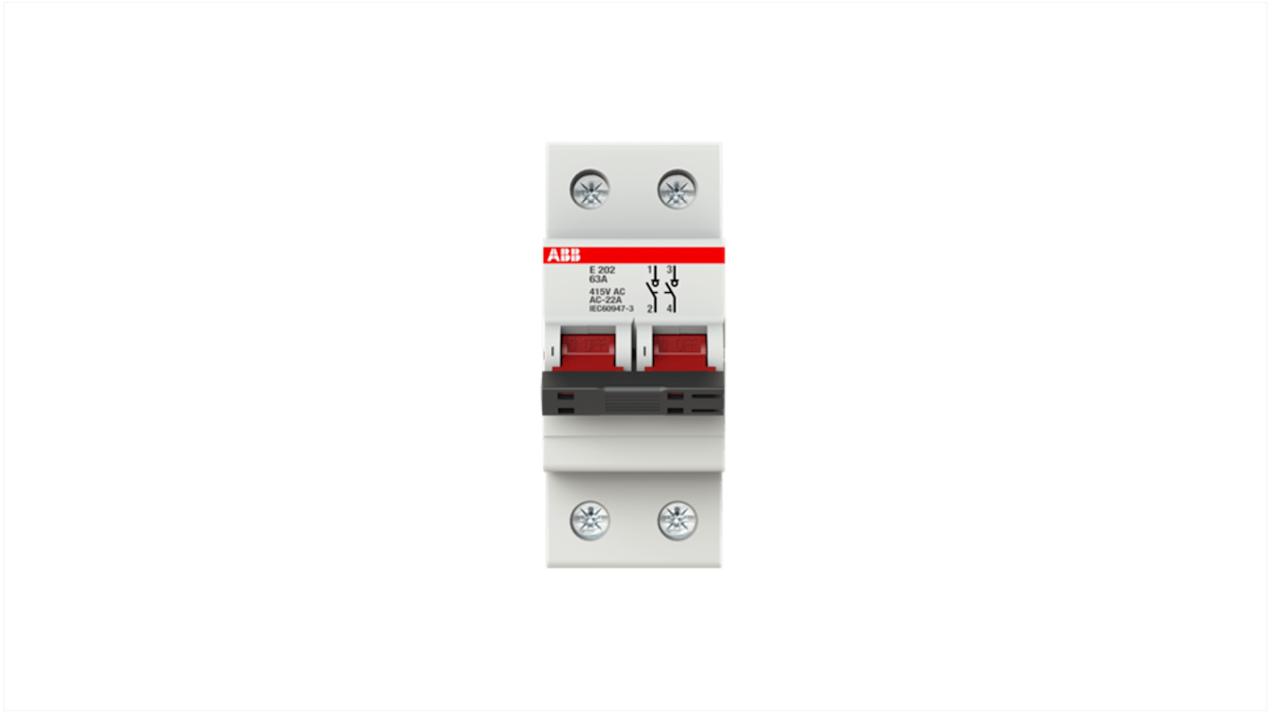 ABB E200 E202 Geräteschutzschalter Isolator für Befehlslast, 230 V ac, 400 V ac