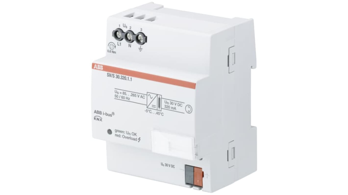 ABB DIN-sín tápellátás, BE: 100 → 240V ac, 30V dc, 320mA