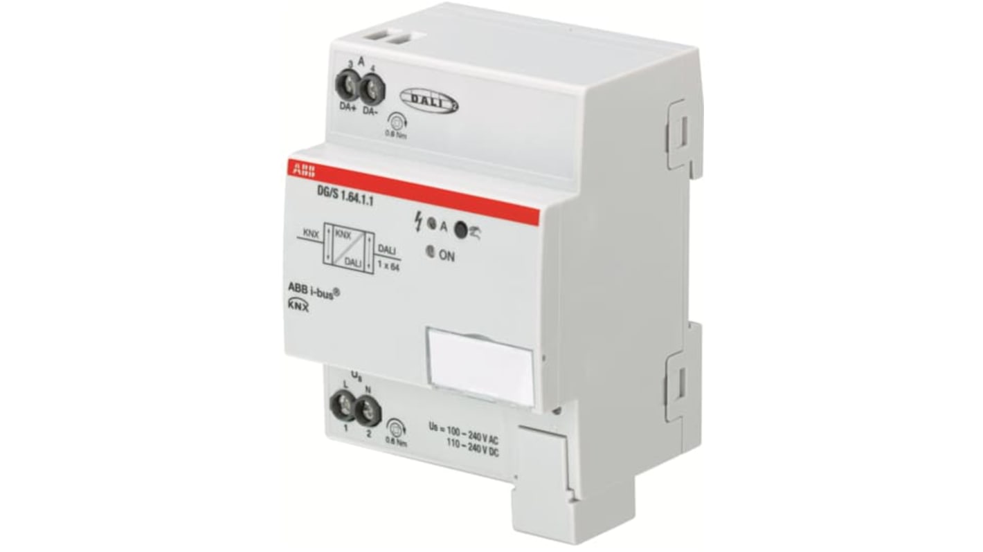 Controlador de iluminación ABB 2CDG110198R0011 DG/S1.64.1.1, 210mW, Puerta de enlace, Montaje Carril DIN, 240 V ac