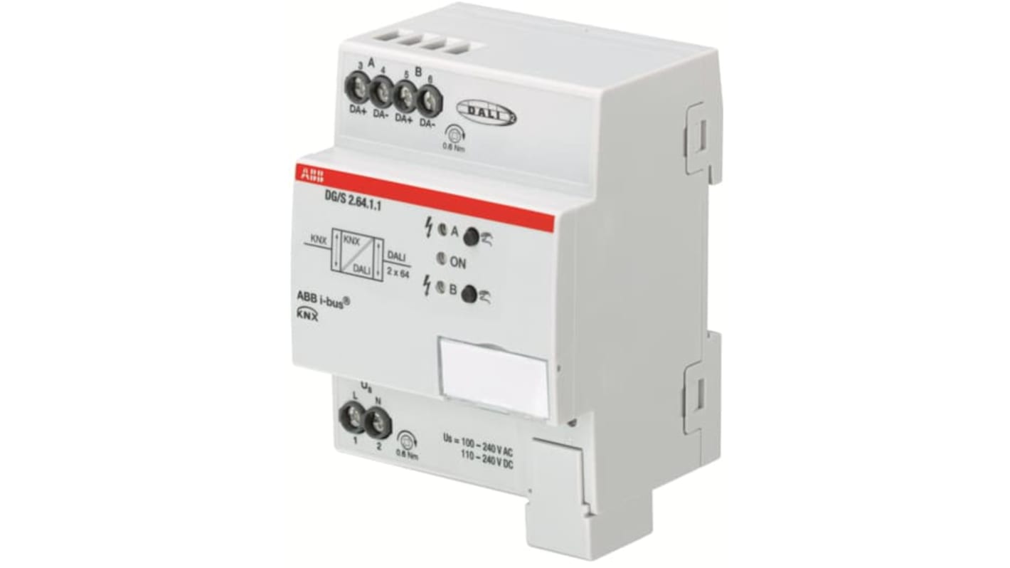 Controlador de iluminación ABB 2CDG110199R0011 DG/S2.64.1.1, 210mW, Puerta de enlace, Montaje Carril DIN, 240 V ac