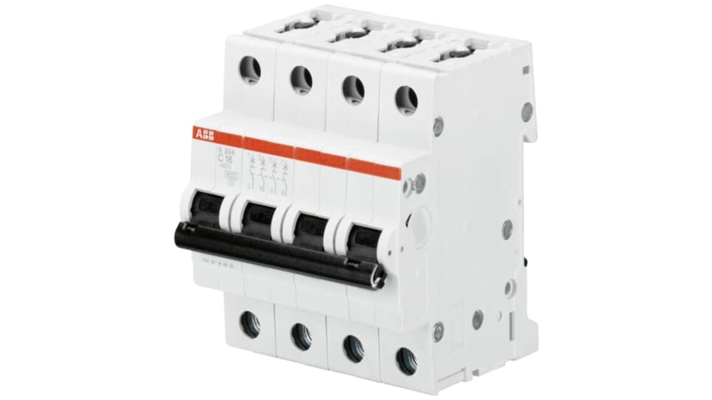 ABB S200 Leitungsschutzschalter Typ C, 4-polig 2A System Pro M Compact DIN-Schienen-Montage