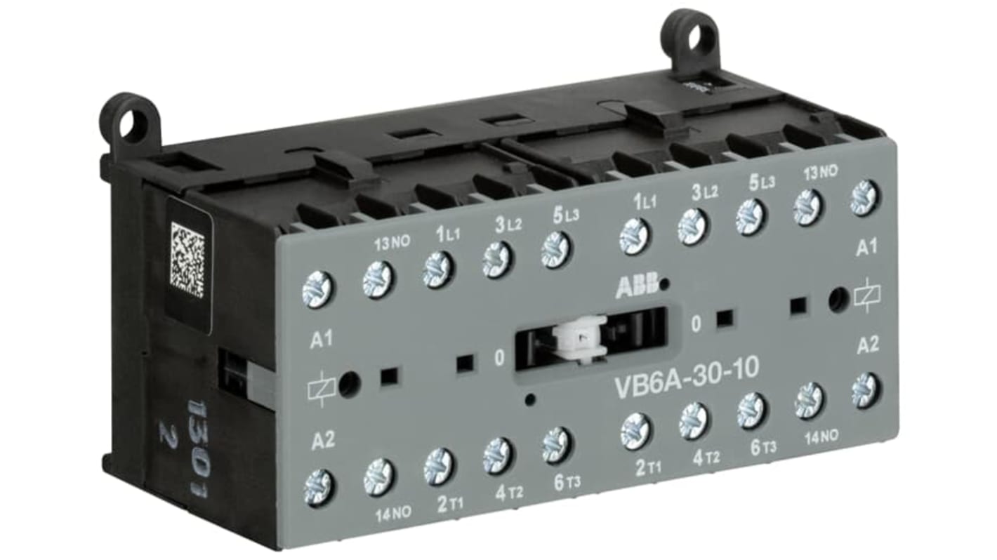 ABB VB6A-30-10 Contactor, 24 V Coil, 3-Pole, 20 A, 4 kW, 3NO