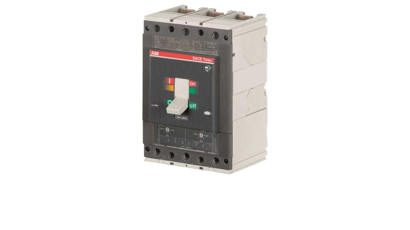 ABB, SACE Tmax T MCCB Molded Case Circuit Breaker 3P 400A, Breaking Capacity 70 kA, Fixed Mount