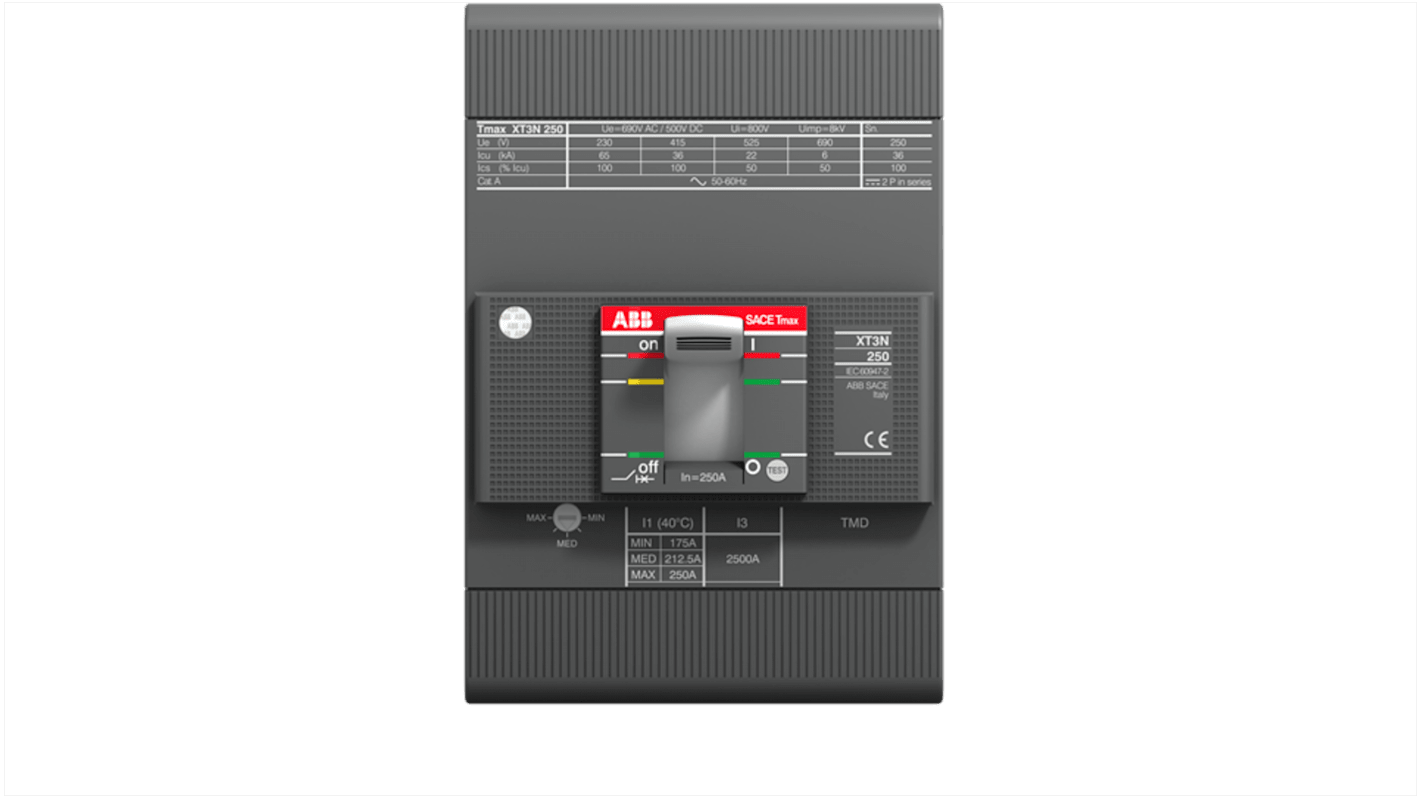 Interruttore automatico con contenitore stampato MCCB 1SDA068055R1 XT3N 250 TMD 100A FF, 3, 100A, Fissa
