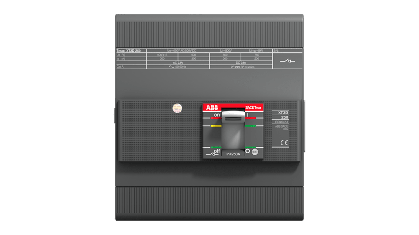 Interrupteur-sectionneur ABB SACE Tmax XT XT3D, 4 P, 250A