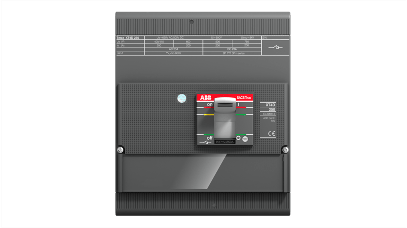 Sezionatore con interruttore ABB 1SDA068213R1 XT4D 250 FF serie XT4D, 4P, 250A, montaggio su superficie 1SDA068213R1