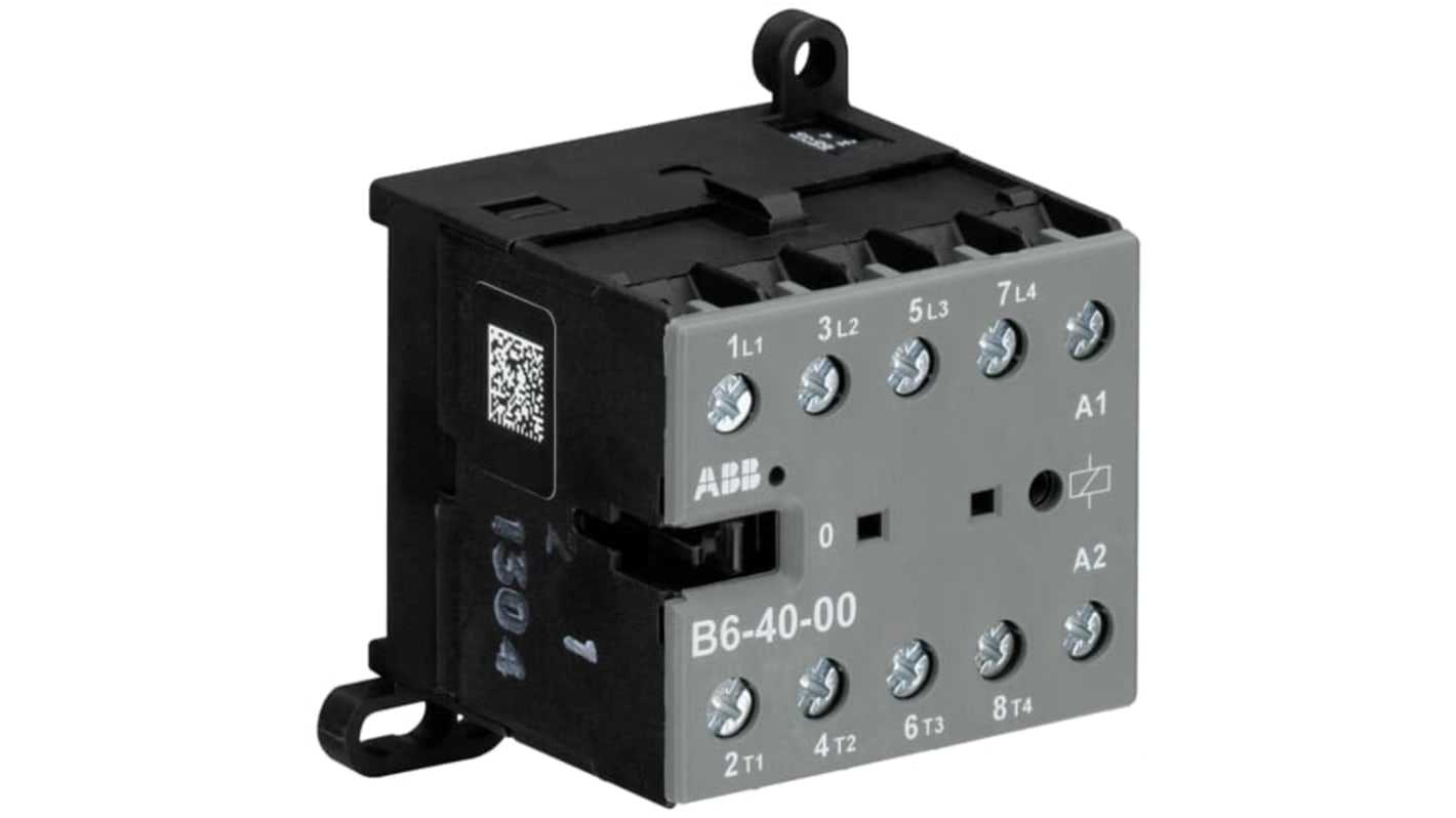 ABB Contactor, 24 V Coil, 4-Pole, 20 A, 4 kW, 4NO