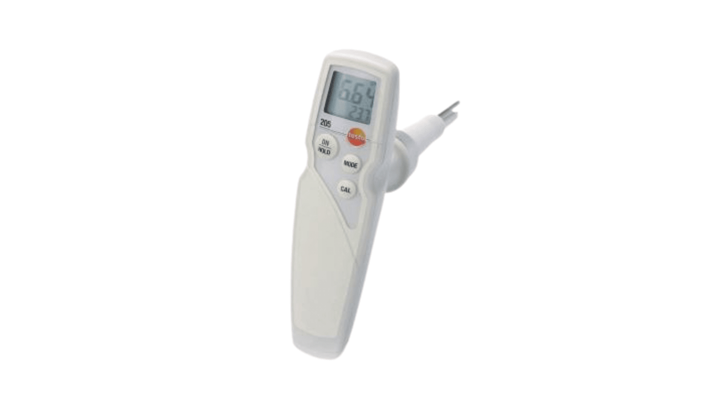 Testo pH-mérő 0563 2051 14pH 0pH 0.01pH ±0.02pH +60 °C 0°C ±0,4 °C 80 óra Gombcella, 4x LR44 145 x 38 x 167mm 167mm